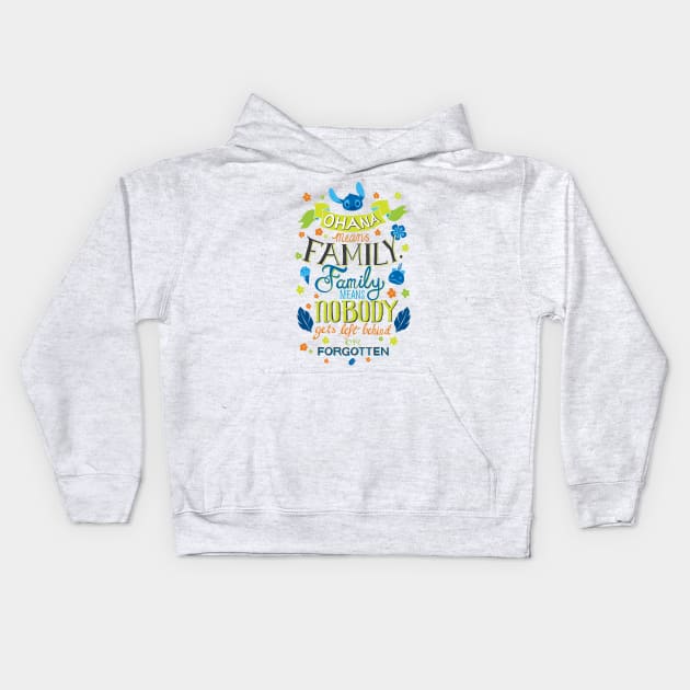 Ohana means family Kids Hoodie by T-shirt Factory